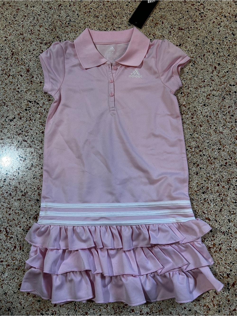 Girls’ Adidas SS RUFFLE POLO DRESS - Picture 3 of 7